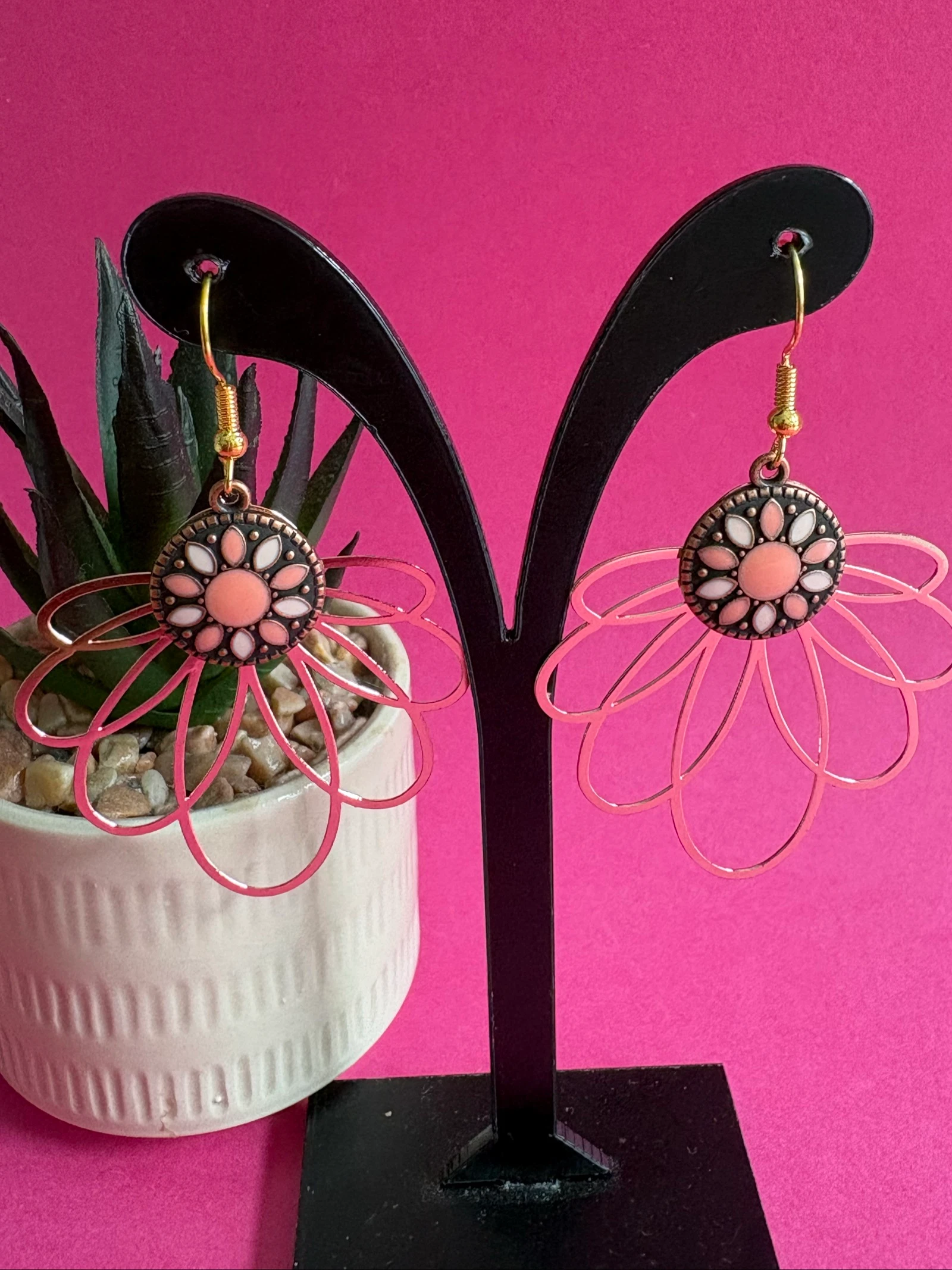 Brincos pendentes "Fleur" - Estilo Boêmio & Romântico – photo 2